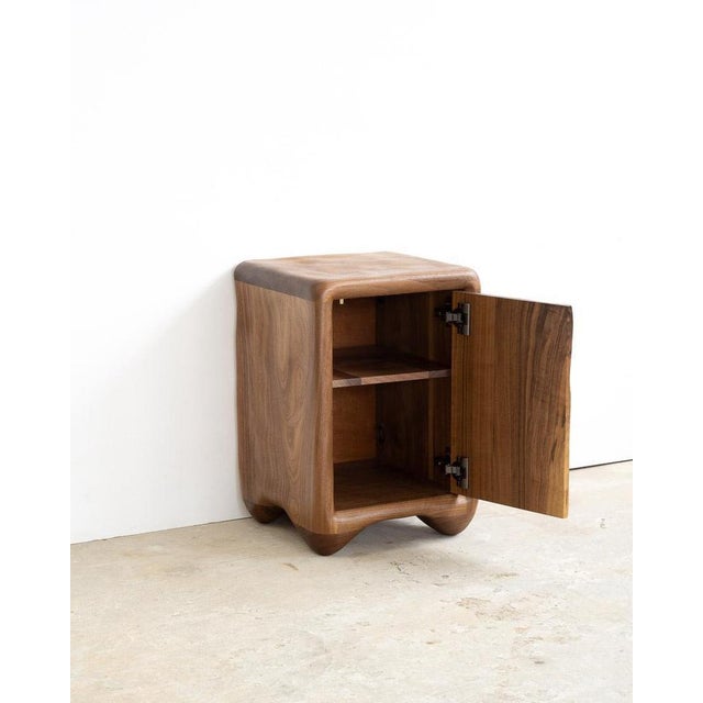 Not Yet Made - Made To Order Walnut and Glazed Ceramic Nightstand by Alexander Knysch For Sale - Image 5 of 8