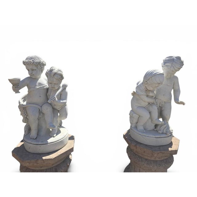 Italian Artist, Putti Groups, Late 20th Century, Marble, Set of 4 For Sale - Image 4 of 7