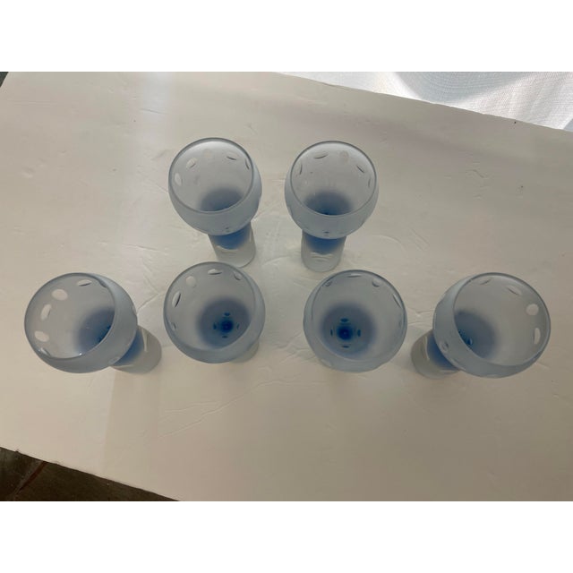 Set of 6 Blue Murano Glasses by Arnolfo Di Cambio C 1970s For Sale - Image 9 of 12
