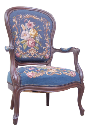 Vintage Armchair in Carved Wood, 1940s
