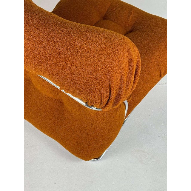 Mid-Century Italian Corolla Lounge Chair by I.P.E in Bouclé For Sale - Image 5 of 13