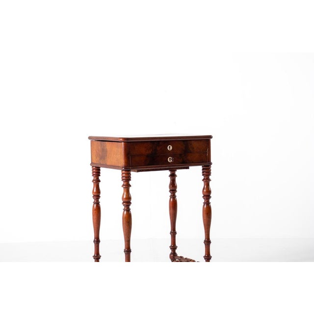 Wood Antique Dutch Sewing Table in Mahogany, 1880s For Sale - Image 7 of 12