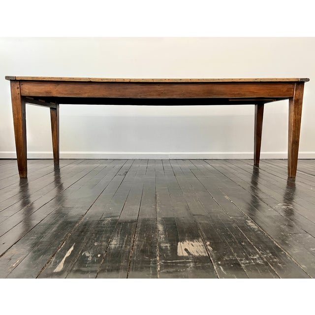 Antique French Applewood Farm Table For Sale - Image 10 of 14