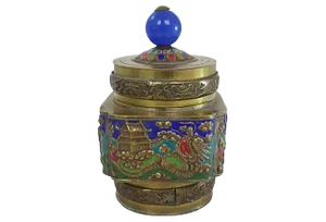 1930s Chinese Enameled Brass Box