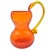 Traditional Vintage Pilgrim Glass Tangerine Crackle Pitcher With Applied Yellow Handle, Hand Blown Usa For Sale - Image 3 of 9