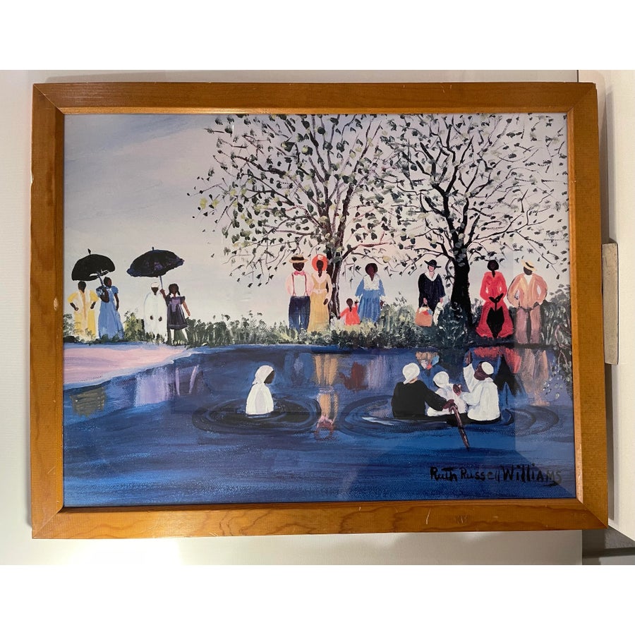 Annie Williams  Late Summer Window  水彩画 Late 20th Century Williams, Ruth Russell, “Outdoor Baptism