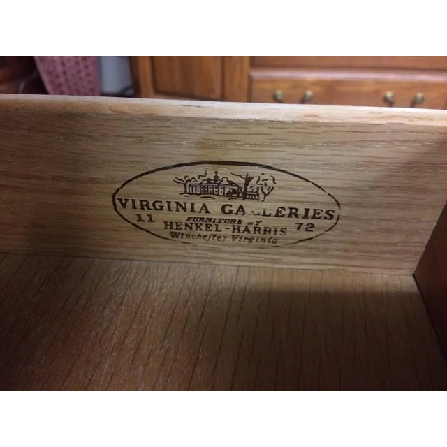 Henkel Harris Furniture Vintage High Chest of Drawers High Chest of Drawers Solid Wood Black Cherry For Sale - Image 11 of 12