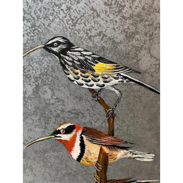 Magdalena Nalecz, Grey Antbird and Slaty Bristlefront, 2021, Acrylic on Canvas For Sale - Image 3 of 4