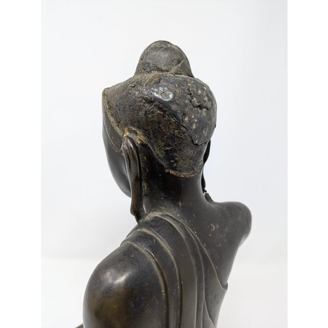Bronze Late 19th Century Burmese Bronze Buddha: Mandalay Style For Sale - Image 8 of 9