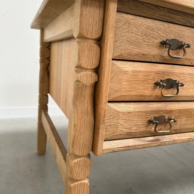 1960s Freestanding Oak Desk by Henning Kjærnulf, 1960s For Sale - Image 5 of 12