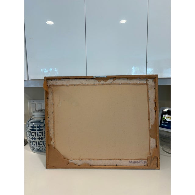 Vintage Framed Needlepoint Floral Still Life Wall Art, Mid Century Modern Bouquet Textile Silver Aluminum Frame A colorful...