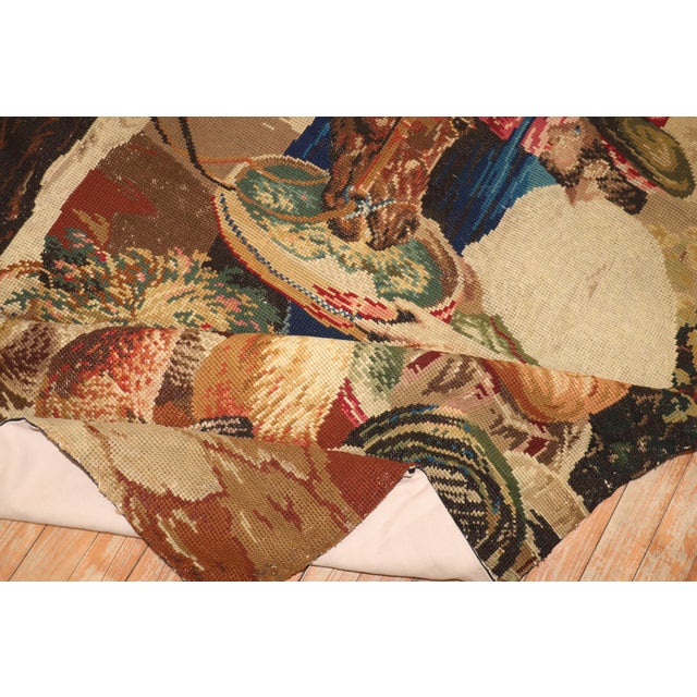 Early 20th Century Zabihi Collection English Needlepoint Horse Scene - 6'10" x 7'8" For Sale - Image 11 of 12