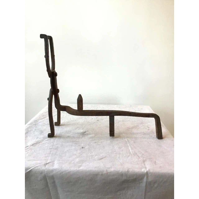 1950s Iron Horseshoe Andirons - A Pair For Sale - Image 4 of 10