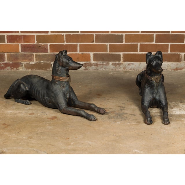 Late 19th Century J.W Fiske Iron Greyhound Dog Sculptures, Late 19th Century New York, a Pair For Sale - Image 5 of 12