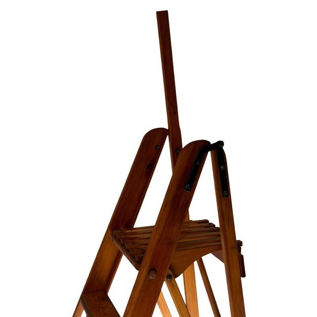 Brown Antique Foldable Library Stairs from Fa. Eikenberg & Zoon, Early 1900s For Sale - Image 8 of 11