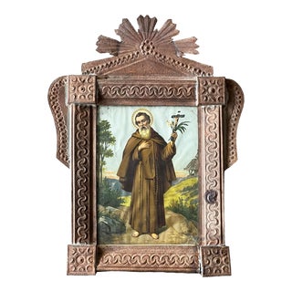 19th Century Saint Cyrus of Alexandria Retablo Print For Sale
