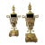 Pair French Regency Styl Giallo Sienna Marble Gilt Bronze Cassolettes Urns Vases For Sale
