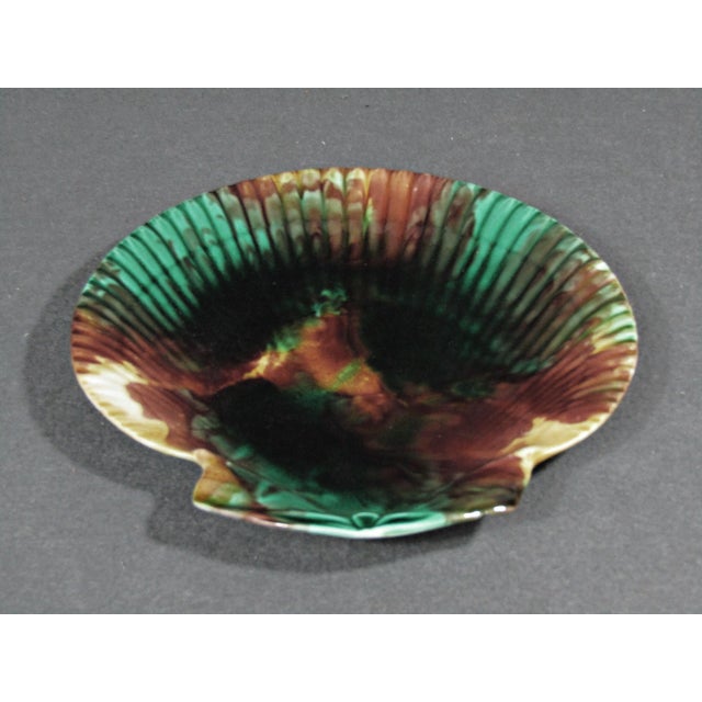 Victorian Antique C1870 Zha Wedgwood Majolica Scallop Shell Plate For Sale - Image 3 of 10