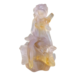 Daum France “Fée Iris” Pâte De Verre Crystal Fairy Sculpture, Signed Art Glass Figurine