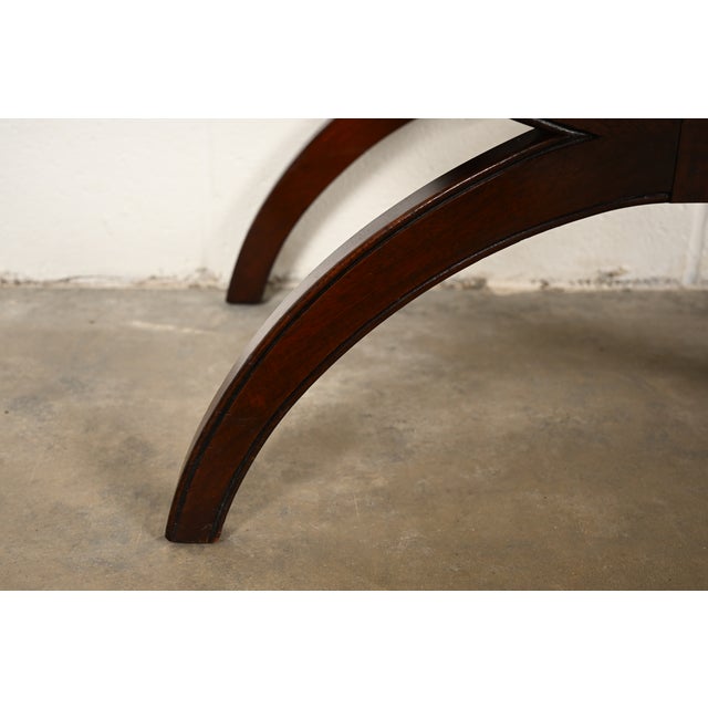 Kindel Furniture Regency Carved Mahogany Curule Vanity Bench or Stool For Sale - Image 9 of 12