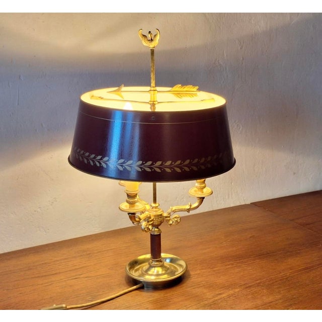 Mid-Century Modern Model 15033 Brass Table Lamp from Maison Lucien Gau For Sale - Image 5 of 16