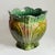 Antique Majolica jardiniere planter. This style features a high-relief Art Nouveau design with a blended 'drip' majolica...
