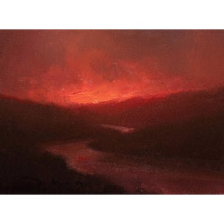 The End of the Beginning by Devin Michael Roberts | Oil On Panel Landscape at Sunset For Sale