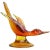 Beautiful, extra large, vintage Murano hand blown Sommerso golden yellow, orange over red, Italian art glass flying duck...