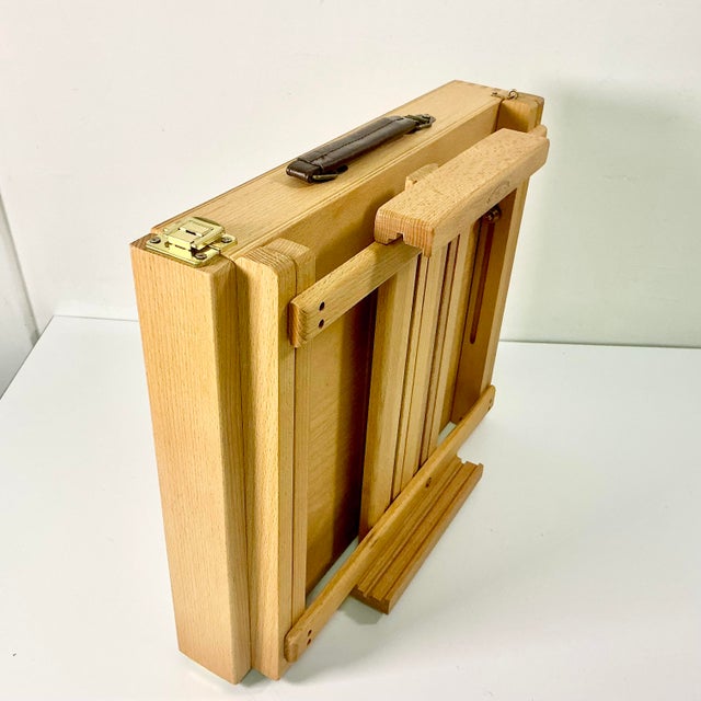 1970s Boho Chic English Painter’s Tabletop 34” Easel Portable Briefcase For Sale - Image 12 of 12