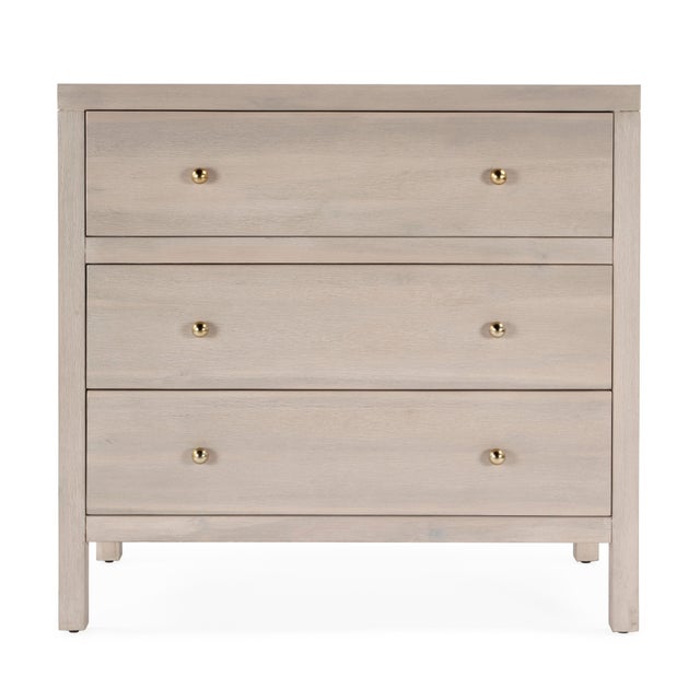 2020s Nora 34 in. W Wood 3 Drawer Chest, Antique Taupe For Sale - Image 5 of 10