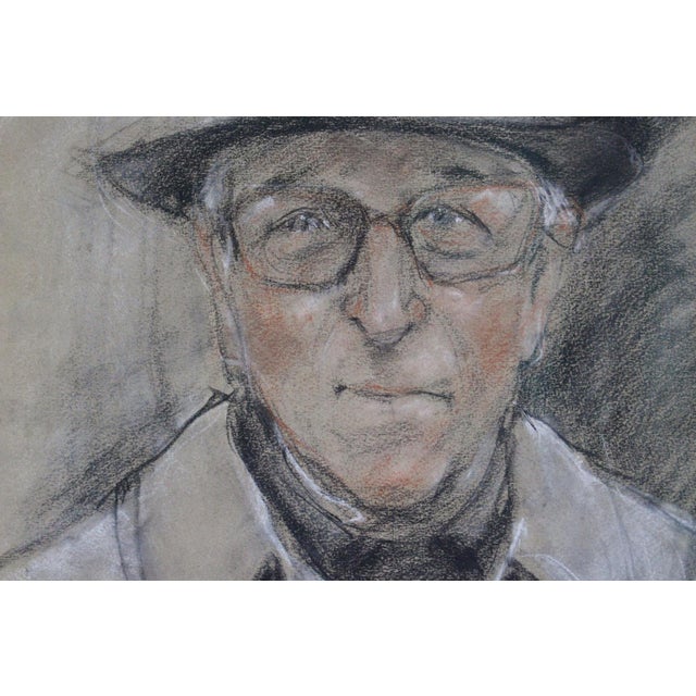 Japanese School Artist, Portrait of a Gentleman in Montmartre, Paris, 1972, Mixed Media on Paper For Sale - Image 12 of 15