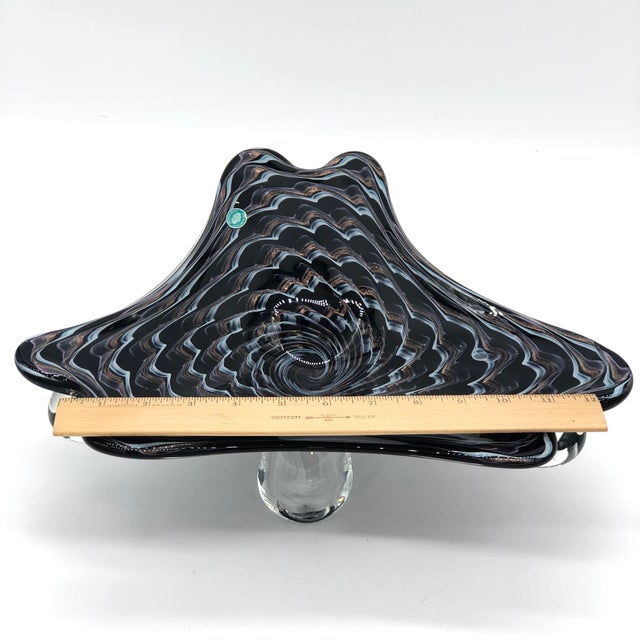 Glass Murano Fratella Toso Glass Bowl/Compote - Balboa Venetian Glass For Sale - Image 7 of 10