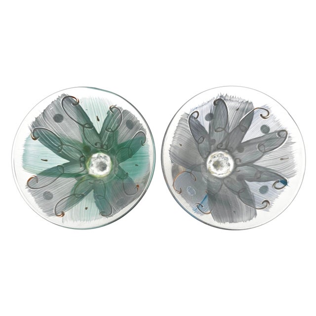 Set of 6 Jeing Hand Blown Pastel Art Glass Martini Glasses, Mixed Sizes For Sale - Image 13 of 18