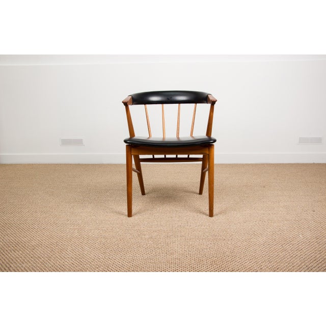 Danish Armchair in Teak and Skai by Helge Sibast for Sibast, 1950s For Sale - Image 12 of 13