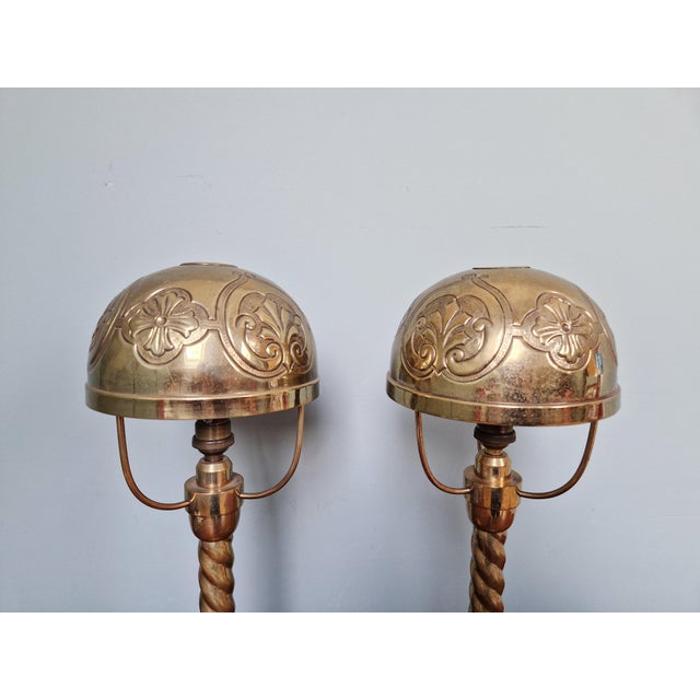 Metal Bronze and Brass Table Lamps, 1890s, Set of 2 For Sale - Image 7 of 17