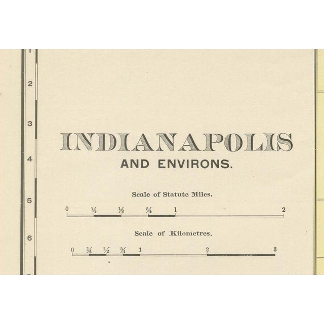 Antique Map of Indianapolis The Circle City by Ran McNally, 1899 For Sale - Image 3 of 12