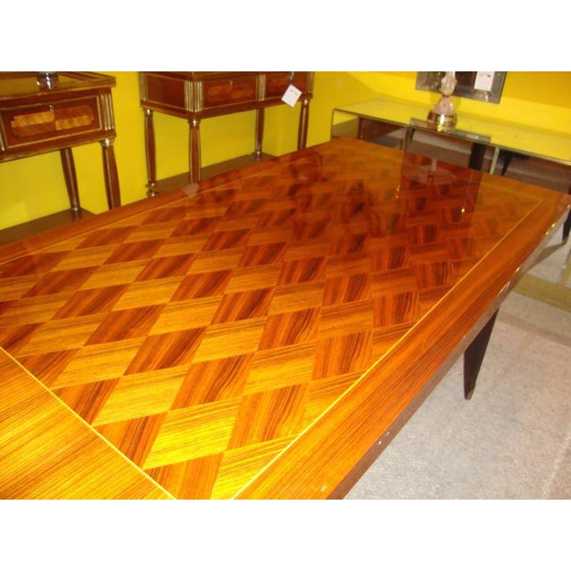 Italian MidCentury Modern Parquetry Inlaid Dining Table Fine Exotic