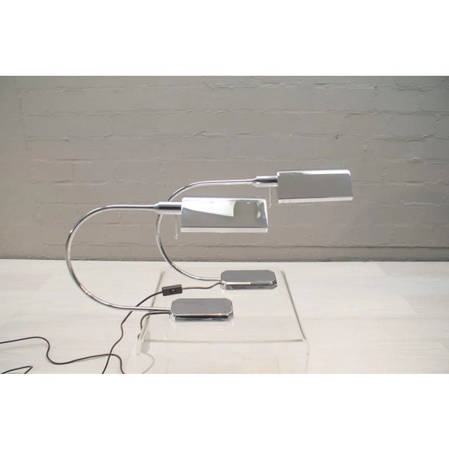 Vintage Chrome Arc Table Lamps from Vereinigte Werkstätten Collection, 1970s, Set of 2 For Sale - Image 12 of 12