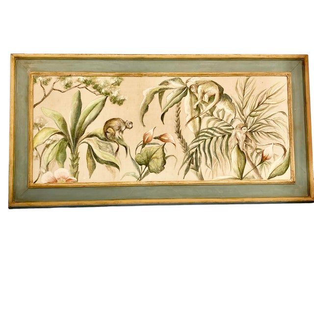Paint French Artist, Jungle Panel, 1920s, Oil on Canvas For Sale - Image 7 of 7