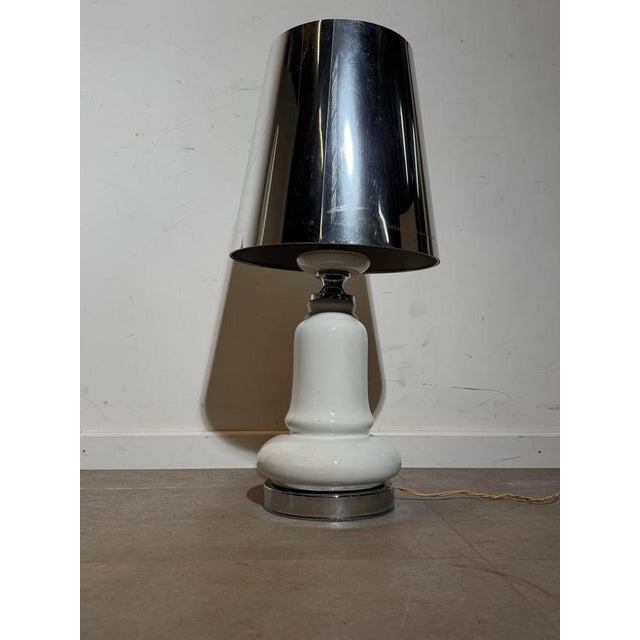 Vintage Table Lamp with Chrome Shade For Sale - Image 3 of 7