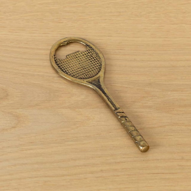 Brass 1950s French Brass Tennis Bottle Opener For Sale - Image 8 of 8
