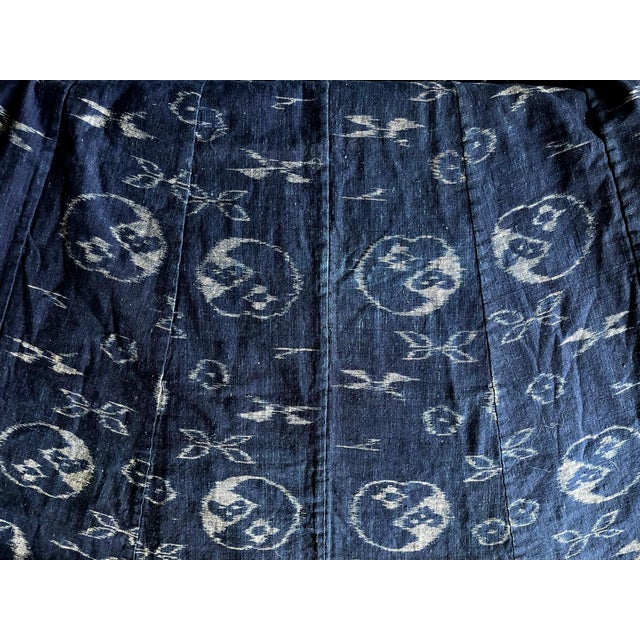 Japanese Indigo Kasuri Ikat Traveling Cape For Sale In Atlanta - Image 6 of 17