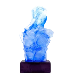 Female Bust Sculpture in Murano Glass with Blue Reflections from YourMurano