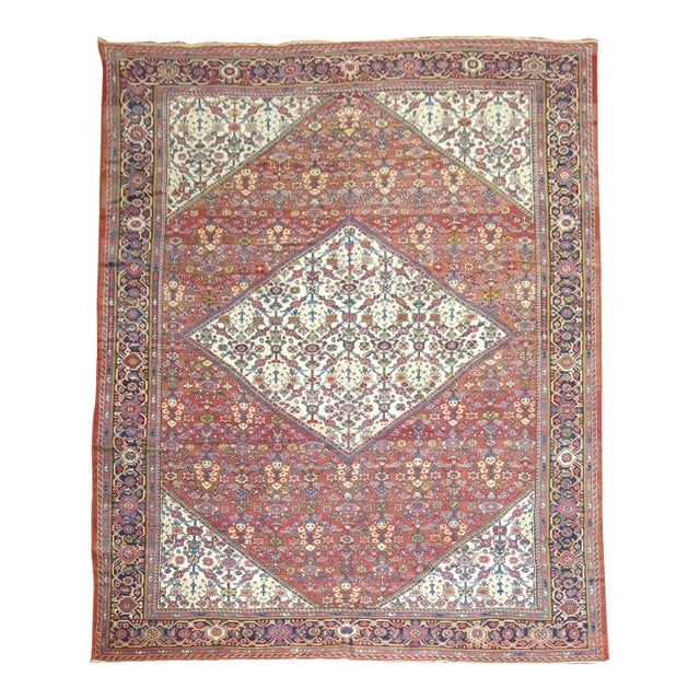 Antique Persian Mahal Rug - 9'4" x 12'6" For Sale