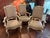 Tan Century Furniture Ladderback Arm Accent Chair in Distressed Ivory Finish, With Custom Upholstered Contrast Fabric and Decorative Welt Details. For Sale - Image 8 of 9