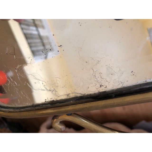 Mid 19th Century Victorian Beveled Edge Mirror and Brass Stand Fire Screen For Sale - Image 11 of 13
