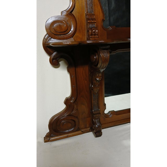 Antique Credenza Top Mirror with Shelf For Sale - Image 9 of 12