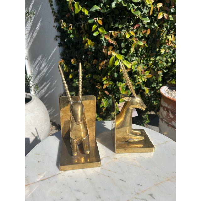 Vintage Brass Antelope Bookends – Pair For Sale In Los Angeles - Image 6 of 15