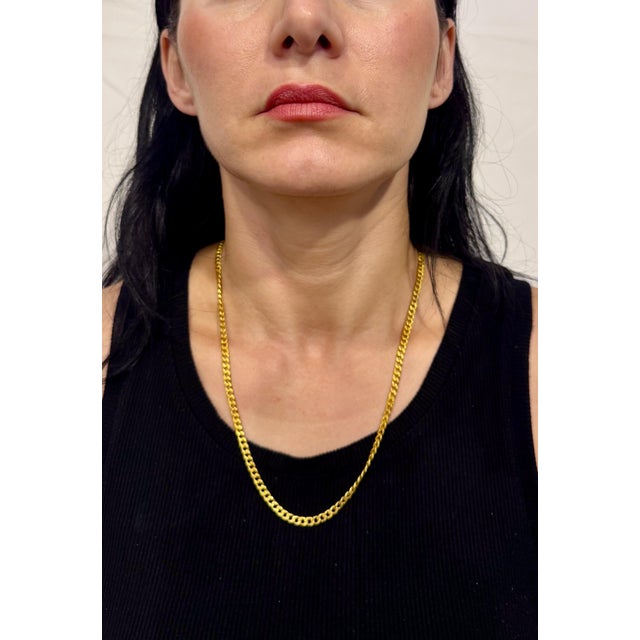 24 Karat Pure Gold Hand Made Yellow Gold LINK Chain Necklace, 37.7 Gm, 22 Inch For Sale - Image 13 of 18