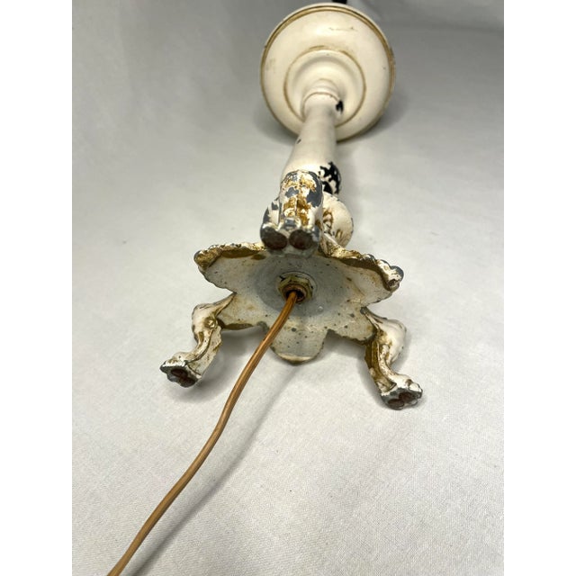 French Country Small Cream Table Lamp For Sale - Image 12 of 12